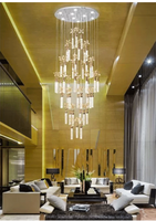 Lustre moderne en cristal long et carré sur mesure, luminaire suspendu artistique pour salon