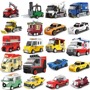 Voiture de pompier à rétrofriction, <span class=keywords><strong>taxi</strong></span> urbain, bus, véhicule Cooper Panzer, briques de construction, jouets pour enfants, unisexe, échelle 1:5, en plastique, pour tous les âges - Product Image 1