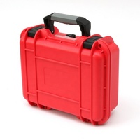D2812 Rouge Petite Taille Dur Ingénierie PP Matériel Flight Case En Plastique pour Équipement Étui De Protection avec Mousse Rembourrée À L'intérieur