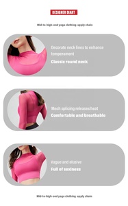 2024 logotipo personalizado malla manga larga ropa activa Fitness deporte Top Yoga Push Up Fitness Yoga <span class=keywords><strong>camisa</strong></span> envolvente camisas <span class=keywords><strong>de</strong></span> malla - Product Image 6