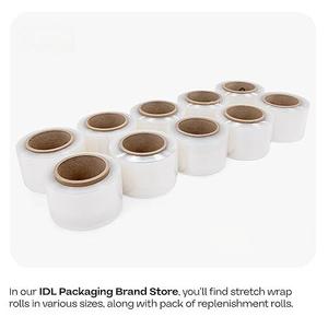 3"1000ft Mini Stretch <b>Wrap</b>, 80 Gauge Extra Sticky Clear Film with <b>Plastic</b> Handle, Self-Adhesive Heavy Duty <b>Wrap</b> for Moving - Product Image 2