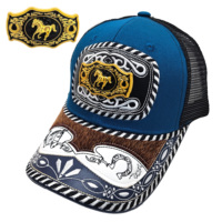Gorra de Béisbol Unisex Personalizada con Logotipo de Herradura Metálica en 3D, Estilo Étnico Occidental, Tela Vaquera, Informal, para Pesca, Aire Libre, Playa