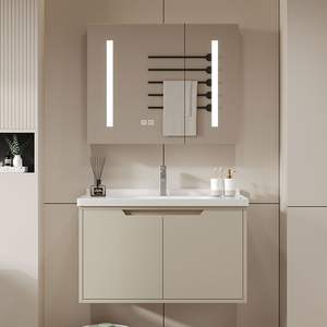 Moderno Hotel de lujo de montaje en pared de baño Vanidad Flotante Gabinete Baño Vanidades Gabinetes con fregadero - Product Image 3