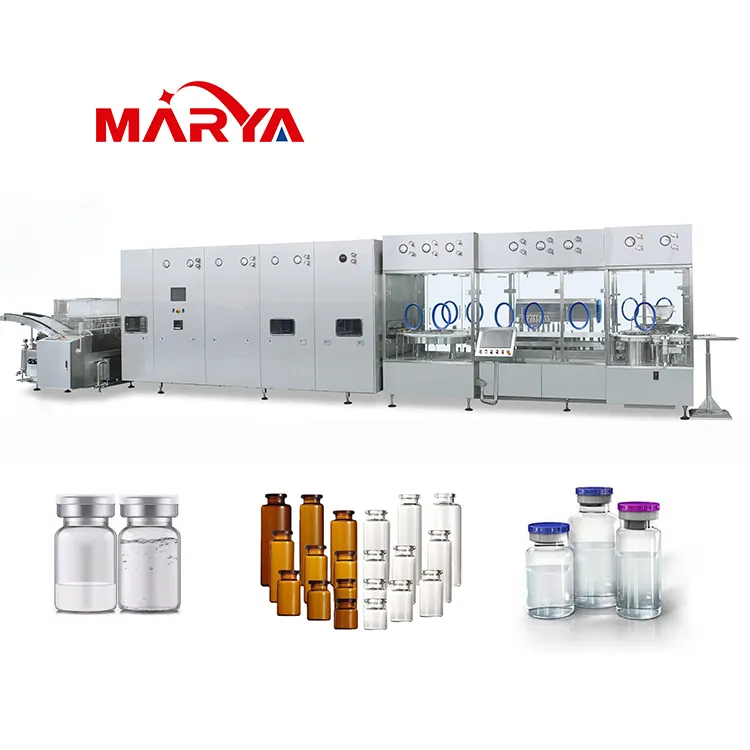 Marya GMP standart cam şişe PLC cihazı CIP/SIP temizleme sistemi ile otomatik flakon sıvı dolum makinesi