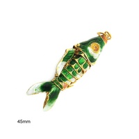 Breloques en cloisonné de carpe colorées de 45 mm en gros pour la fabrication de bijoux DIY
