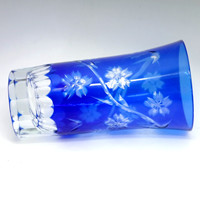 Verres à saké 120ml coupés à la main avec motif de feu d'artifice de fleur d'étoile de style japonais légèrement gravé par le fabricant