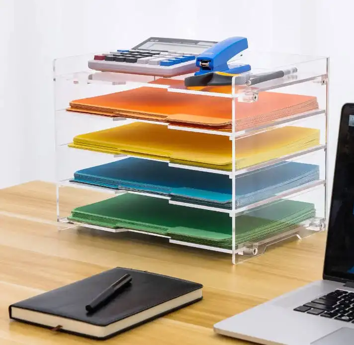 Acryl Clear File Paper Organizer und Brief ablage für Home Office School Desktop Abnehmbares Desktop-Zubehör Aufbewahrung regal