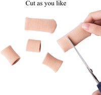 Ampollas de maíz para dedos de los dedos, protectores de dedos, tela elástica cortable, forrada con fundas de gel para los dedos del pie