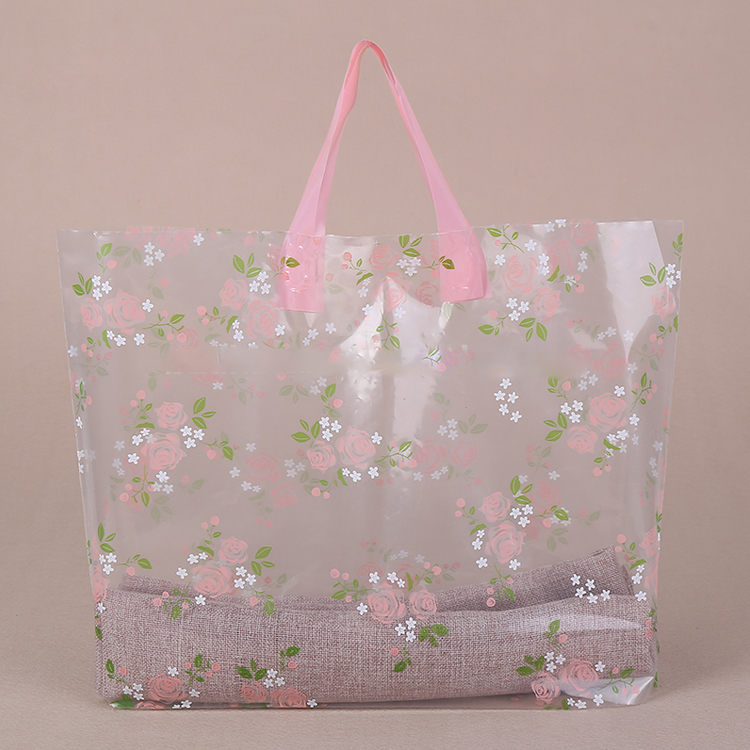Reusable Promotional Plastic Tote Shopping Bags With Custom Logo In PE Material