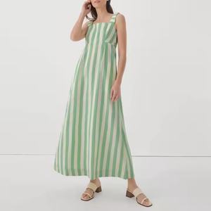 Nouvelle robe d'été de haute qualité pour femme, style Y2K, style doux, sans manches, col carré, robe maxi en lin, robe modeste - Product Image 1