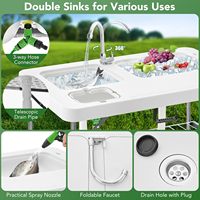 Table de camping extérieure HDPE portable avec pulvérisateur pour la chasse à la pêche
