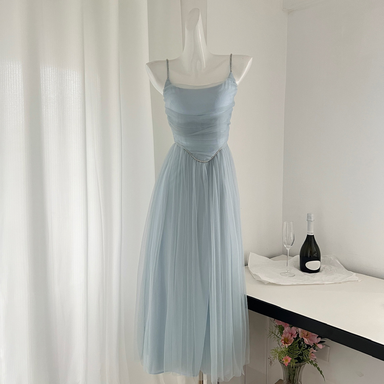 summer bridesmaid dresses blue Sky Blue Mismatched Bridesmaid Dresses Long Cheap Wedding Party Dresses  ARD1137 main image 1