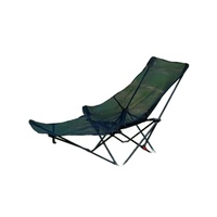 Fauteuil inclinable d'extérieur avec repose-pieds, chaise lune portable à dossier haut avec maille respirante réglable pour le camping et la pêche