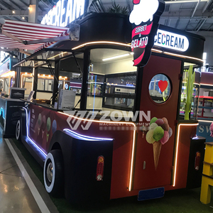 Europe Popular Electric 4 Wheel Food Vintage Mobile Coffee Cart <b>Ice</b> Cream Food Vending Truck For Street Sale - Product Image 5