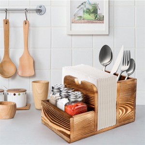 All'ingrosso eco-friendly scatola di tessuto di <span class=keywords><strong>legno</strong></span> di bambù portatovaglioli con sale pepe piatto di stoccaggio tipo piatto - Product Image 5