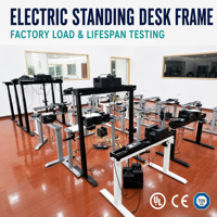 Bureau de travail moderne électrique ergonomique réglable pour la maison et le bureau, avec cadre métallique, quatre moteurs, quatre pieds, robuste, certifié TUV CE