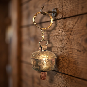 Cloche de Noël en métal, ornement suspendu rond fait main, décoration festive pour arbre, cadre de fenêtre, cadeau, porte-clés - Product Image 3
