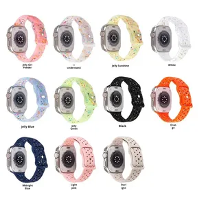 สายนาฬิกาซิลิโคนขายส่งสำหรับ Apple Watch S10 11 46 มม. Ultra 49 มม. SE 44 มม. สีรุ้ง โปร่งแสง แบบด้าน - Product Image 3