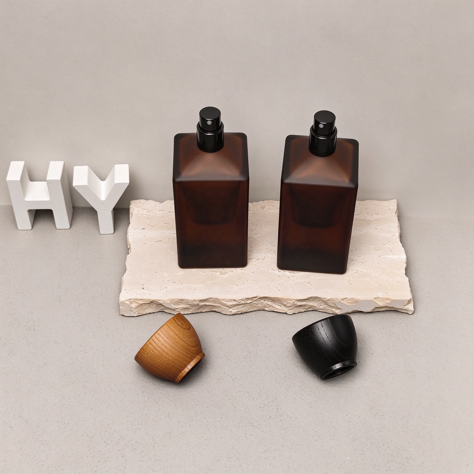 50ml Luxury Custom Frosted Color Square Glass Perfume Bottle with ...