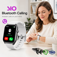 Smartwatch con Schermo TFT, Telaio Nero, Bianco, Platino o Oro, Pulsante Sottile Touch, Monitoraggio del Sonno e dell'Ossigeno nel Sangue