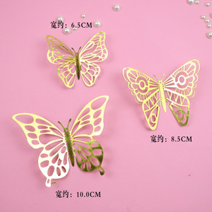 Décorations de gâteaux en gros, papillons, fournitures de fête, <span class=keywords><strong>décoration</strong></span> d'<span class=keywords><strong>anniversaire</strong></span>, papillons 3D dorés, <span class=keywords><strong>décoration</strong></span> de gâteau - Product Image 4