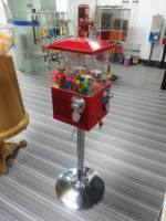 Distributeur de bonbons et de chewing-gums commercial mini à 4 têtes, à monnayeur, avec support, pour enfants, prix usine de gros