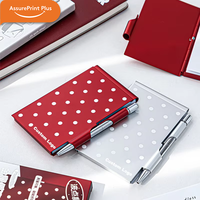 Mini carnet de notes à couverture rigide en métal à pois, format poche, portable, bloc-notes rapide, coffret cadeau, logo personnalisé