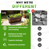 Grandes jardinières, pots à fleurs, pots à plantes en plastique de forme allongée pour jardin, jardinières d'extérieur de grande taille