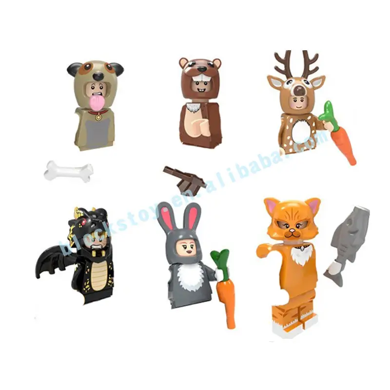 Animal Twitch Cartoon Carlin Lapin Noir Dorgan Cerf Mini Bloc de Construction Figurines en Plastique Jouets pour Enfants PG8223