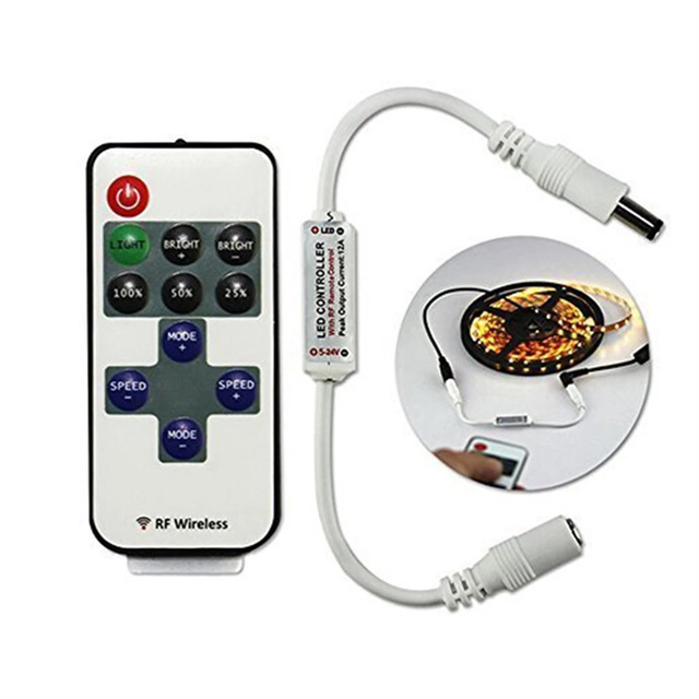 Mini Led Dimmer 11 Keys RF Wireless Remote Controller for DC 12V Single Color Led Strip 5050 3528 2835