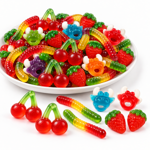Bonbons gélifiés aux formes de cerise, fraise, ver et vache, en gros, avec emballage personnalisé pour <span class=keywords><strong>les</strong></span> magasins de détail - Product Image 3