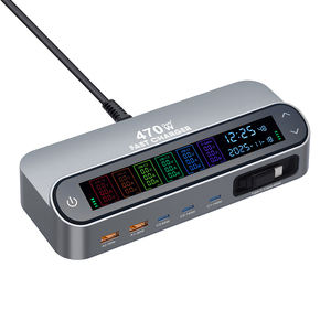 Nuova Stazione di Ricarica USB C Multiporta con Schermo LCD e Cavo Retrattile per Laptop, Caricatore GaN da 470W - Product Image 1