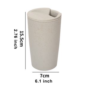 Vaso de Viaje de Paja de Trigo de 550 ml, <span class=keywords><strong>Taza</strong></span> de Café Reutilizable <span class=keywords><strong>con</strong></span> Tapa Hermética, <span class=keywords><strong>Taza</strong></span> Fría Portátil, Ecológica, para Promociones - Product Image 4