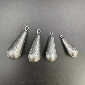 Plomb de pêche en forme de larme 150g résistant à la corrosion pour cannes à lancer et accessoires de pêche - Product Image 1