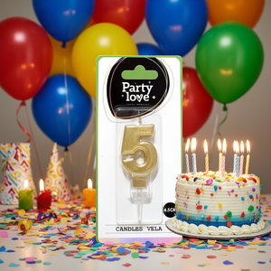 Vela de Cumpleaños con Número 5 Dorada de 4.5 cm para Decoración de Pasteles - Product Image 3