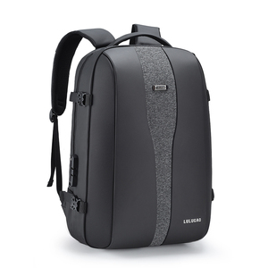 תיק גב יומיומי אופנתי בעיצוב ניתן להתאמה אישית, עשוי <span class=keywords><strong>PU</strong></span> וניילון עם רוכסן, תא למחשב נייד ויציאת טעינה USB - Product Image 1