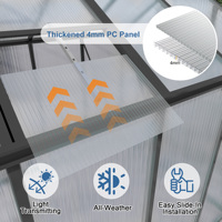 Kit de serre écologique à structure en aluminium et couverture en polycarbonate, facilement assemblable pour usage en jardin, résistant aux intempéries