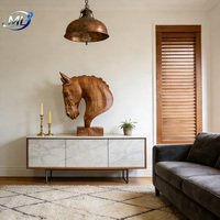 Escultura Moderna de Madera Grabada 'Solitude del Caballo', Figura Decorativa, Modelo Animal, Decoración para el Hogar, Impresión UV, Color Personalizado