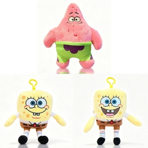Venta al por mayor de figuras de anime de 8-15 cm con licencia, derivados de animación, juguetes de peluche de Bob Esponja, muñecos de animales de peluche. - Product Image 1