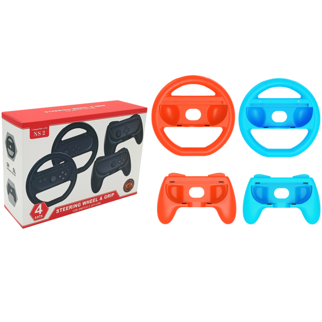 4 In1 Racing Steering Wheel & Hand Grip Kit for Nintendo Switch 2 Gaming Controller for Nintendo Switch 2  Gaming Accessories