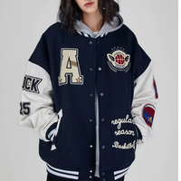 Veste de basket-ball universitaire à col côtelé à rayures personnalisées manteaux bombardier Letterman en cuir brodé de chenille vestes pour hommes