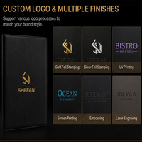 Pas de MOQ, menu LED personnalisable en cuir PU rechargeable pour KTV, boîte de nuit, restaurant, triple format A4 A5