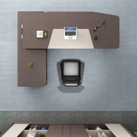 Bureau de direction convertible en L de luxe, design moderne, extensible, mobilier commercial modulaire