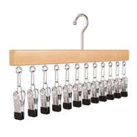 Organisateur de placard polyvalent en bois et métal avec 12 pinces, gain de place, pour la maison
