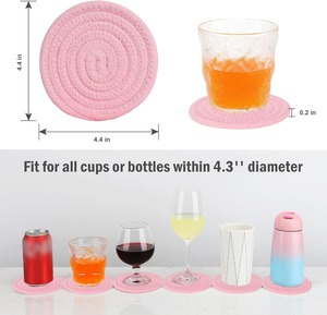 <b>Drink</b> <b>Coasters</b> with Holder Set of 10 Cotton Woven Absorbent <b>Coasters</b> for <b>Drinks</b> Minimalist Home Decor <b>Coaster</b> Set - Product Image 2