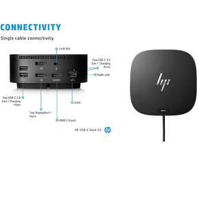 Nouvelle station d'accueil universelle pour ordinateur portable HP USB-C Dock <span class=keywords><strong>G5</strong></span> 5TW10AA / 5TW10UT avec adaptateur 120W - Product Image 4