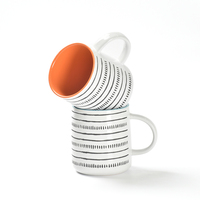Ensemble de tasses en grès de 400 ml en gros, tasses en céramique personnalisées créatives en relief, écologiques, compatibles micro-ondes, durables pour les entreprises