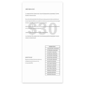 Échantillon rapide, conception gratuite, cartes de loterie à impression numérique double face avec données de sécurité - Product Image 3