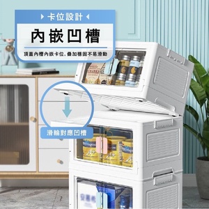 Modern Single and Double Door Storage Cabinet <b>Large</b> Capacity No-Assembly Foldable Storage <b>Box</b> with Wheels - Product Image 2