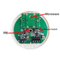 2pcs Sensor Gerak Microwave PIR Dual Tech Terlaris, Detektor Kabel Pemasangan di Langit-langit Bersertifikasi CE untuk Sistem Alarm Keamanan Dalam Ruangan